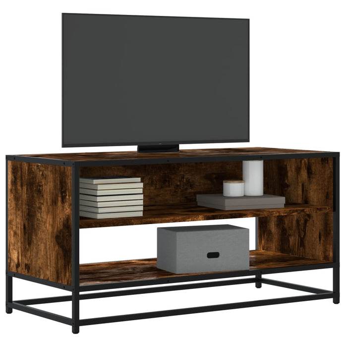 Comodă TV, stejar fumuriu, 91x40x46 cm lemn prelucrat și metal - WALTI WALTI