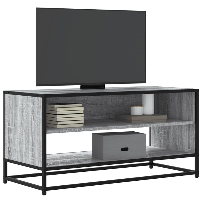 Dulap TV, gri sonoma, 91x40x46 cm, lemn prelucrat și metal WALTI