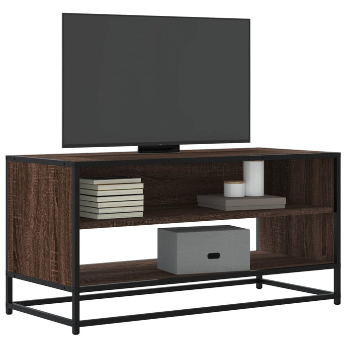 Comodă TV, stejar maro, 91x40x46 cm lemn prelucrat și metal - WALTI WALTI