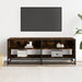 Dulap TV stejar fumuriu, 120,5x40x46 cm lemn prelucrat și metal - WALTI WALTI