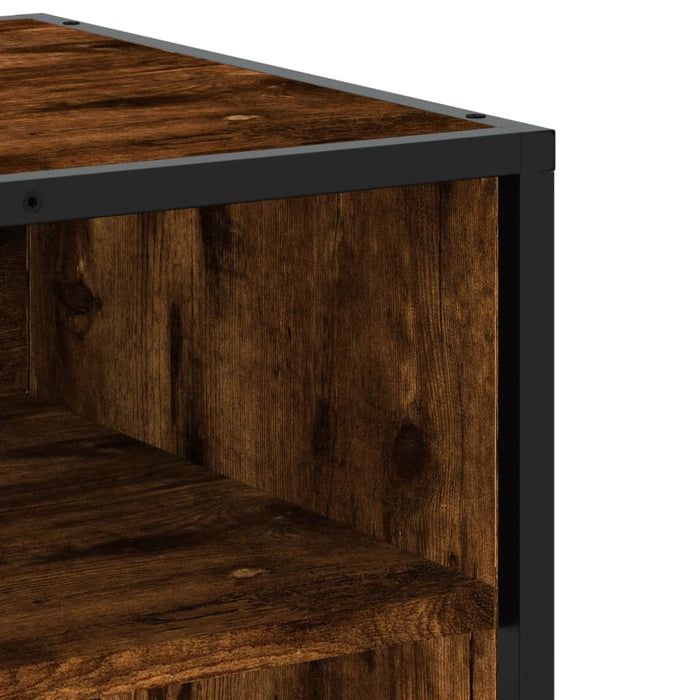 Dulap TV stejar fumuriu, 120,5x40x46 cm lemn prelucrat și metal - WALTI WALTI