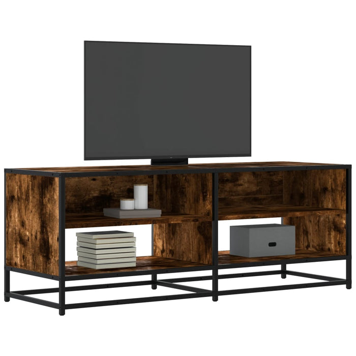 Dulap TV stejar fumuriu, 120,5x40x46 cm lemn prelucrat și metal - WALTI WALTI