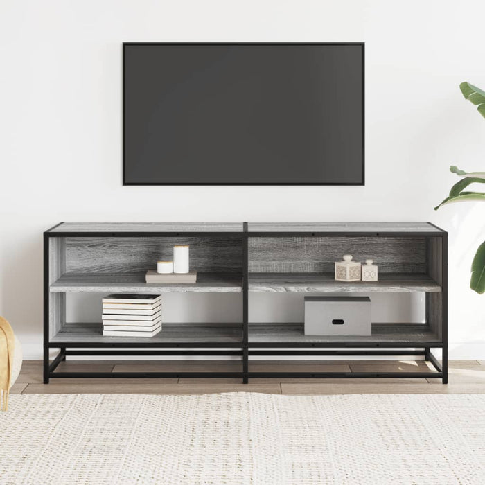 Dulap TV, gri sonoma, 120,5x40x46 cm, lemn prelucrat și metal - WALTI WALTI