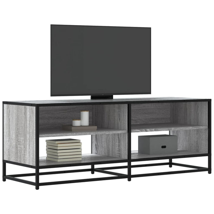 Dulap TV, gri sonoma, 120,5x40x46 cm, lemn prelucrat și metal - WALTI WALTI