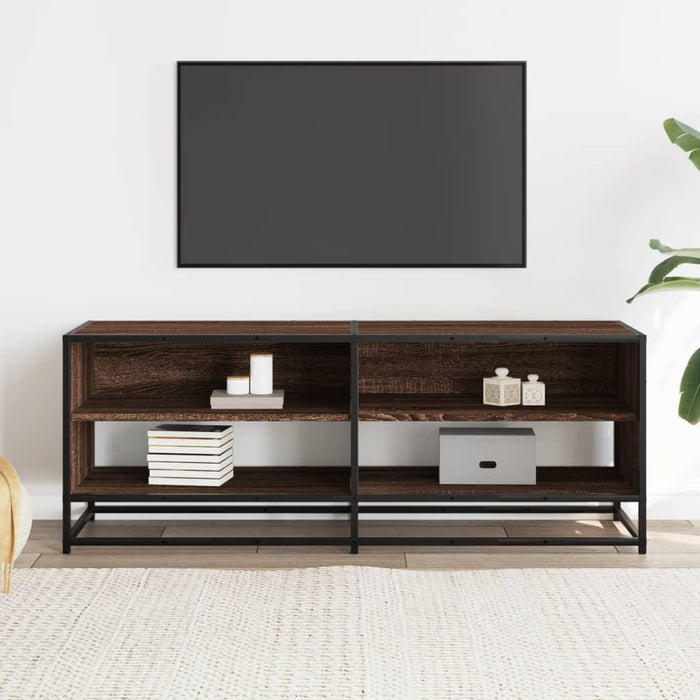 Dulap TV stejar maro, 120,5x40x46 cm, lemn prelucrat și metal - WALTI WALTI