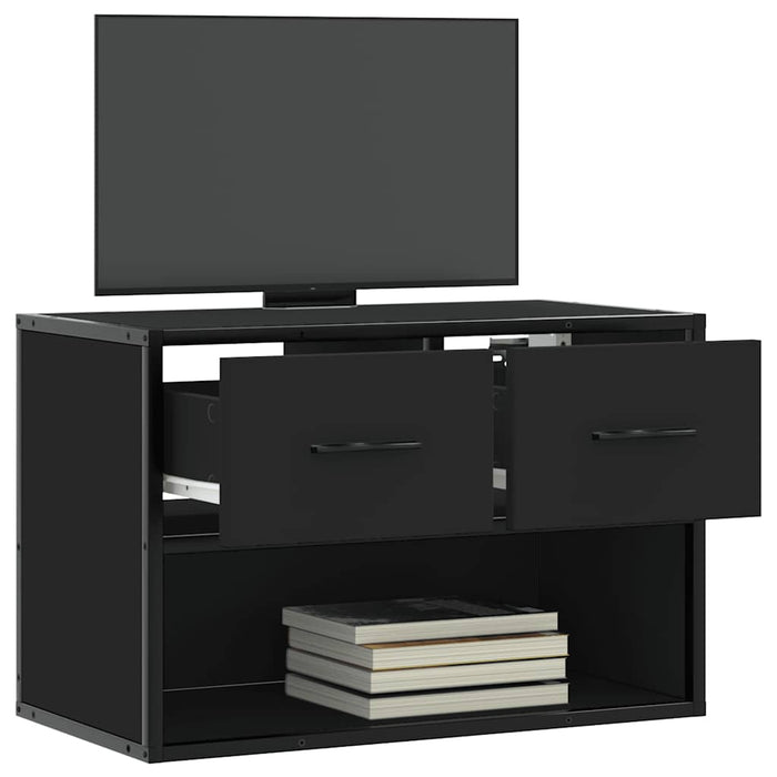 Dulap TV, negru, 60x31x39,5 cm, lemn prelucrat și metal - WALTI WALTI