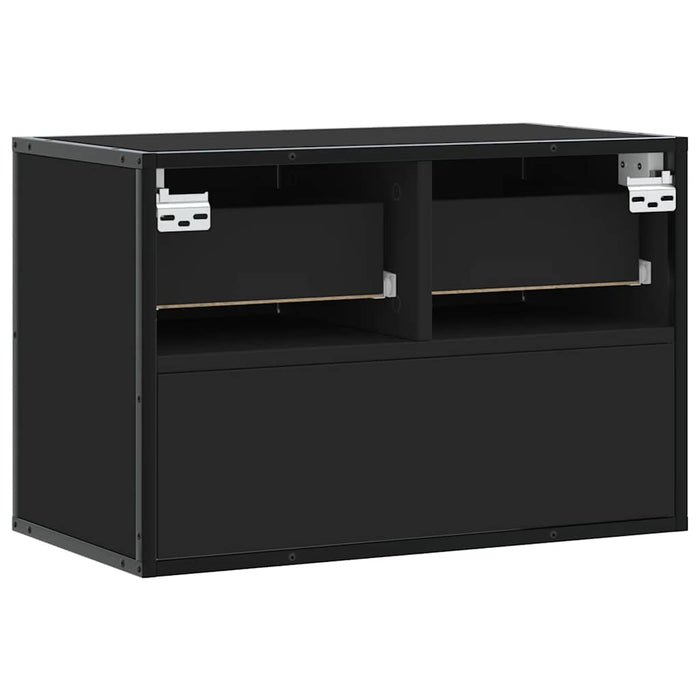 Dulap TV, negru, 60x31x39,5 cm, lemn prelucrat și metal - WALTI WALTI