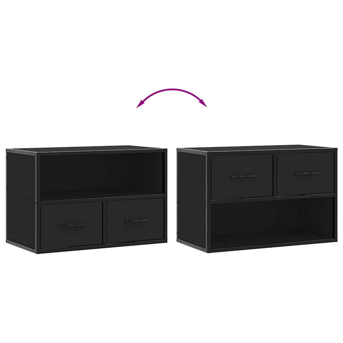 Dulap TV, negru, 60x31x39,5 cm, lemn prelucrat și metal - WALTI WALTI