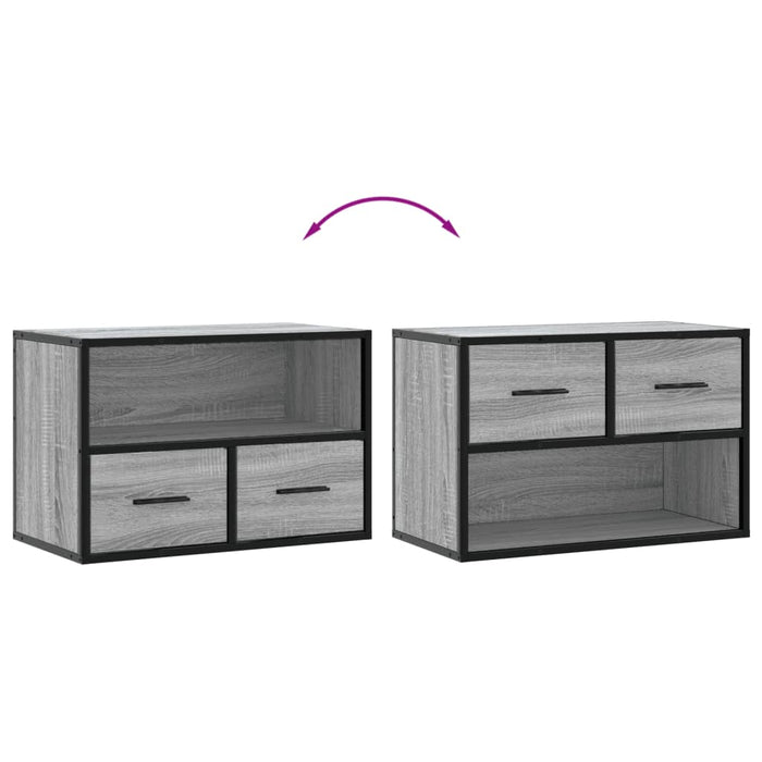 Dulap TV, gri sonoma, 60x31x39,5 cm, lemn prelucrat și metal - WALTI WALTI