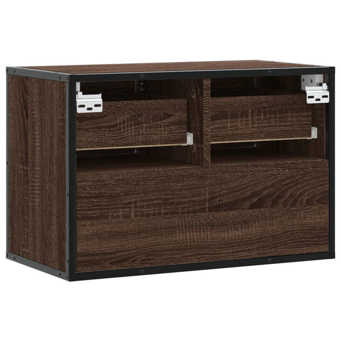 Dulap TV, stejar maro, 60x31x39,5 cm, lemn prelucrat și metal - WALTI WALTI