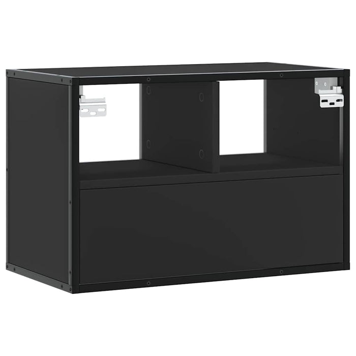 Dulap TV, negru, 60x31x39,5 cm, lemn prelucrat și metal - WALTI WALTI