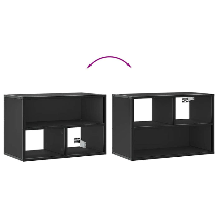 Dulap TV, negru, 60x31x39,5 cm, lemn prelucrat și metal - WALTI WALTI