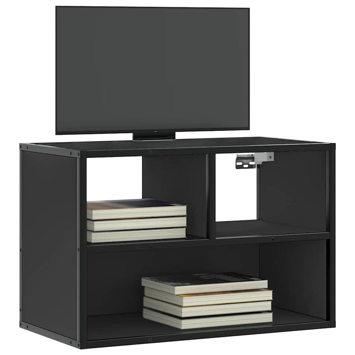 Dulap TV, negru, 60x31x39,5 cm, lemn prelucrat și metal - WALTI WALTI