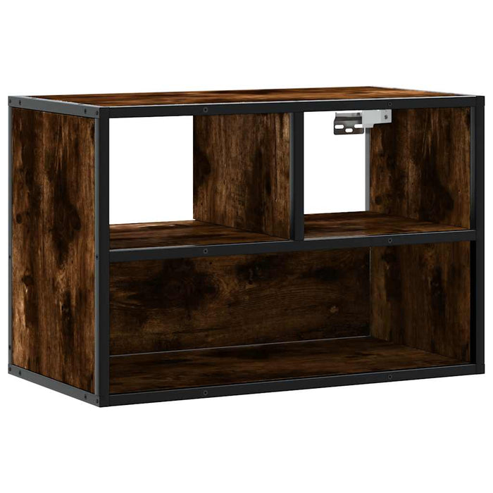 Dulap TV stejar fumuriu, 60x31x39,5 cm, lemn prelucrat și metal - WALTI WALTI