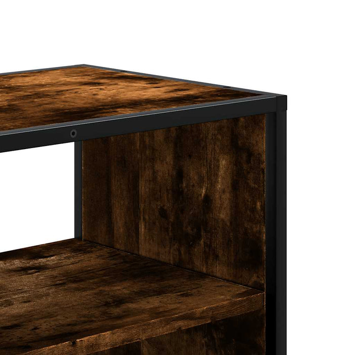 Dulap TV stejar fumuriu, 60x31x39,5 cm, lemn prelucrat și metal - WALTI WALTI