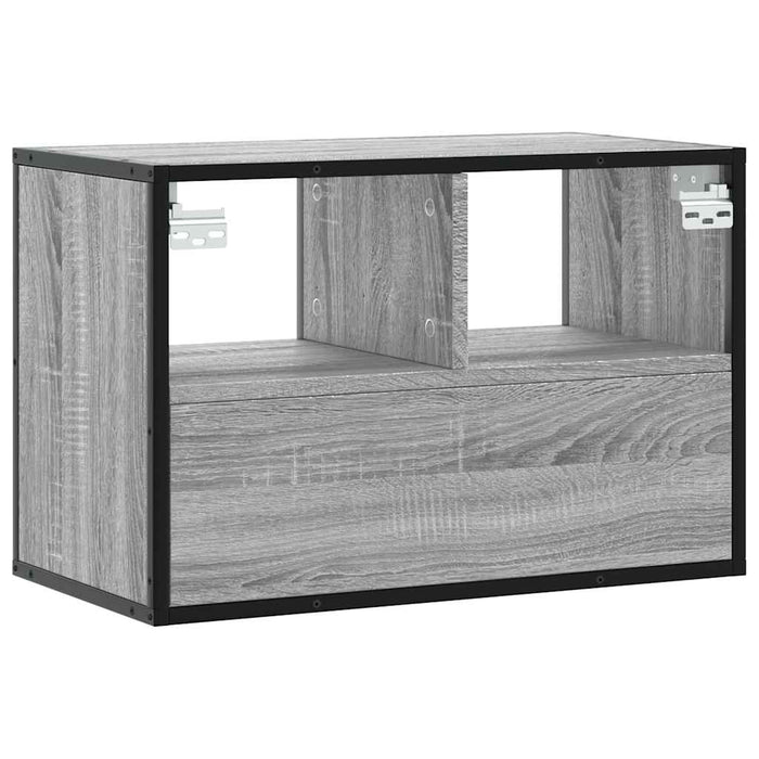 Dulap TV, gri sonoma, 60x31x39,5 cm, lemn prelucrat și metal - WALTI WALTI