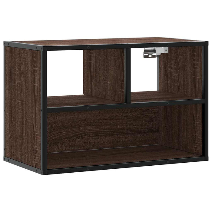 Dulap TV, stejar maro, 60x31x39,5 cm, lemn prelucrat și metal - WALTI WALTI