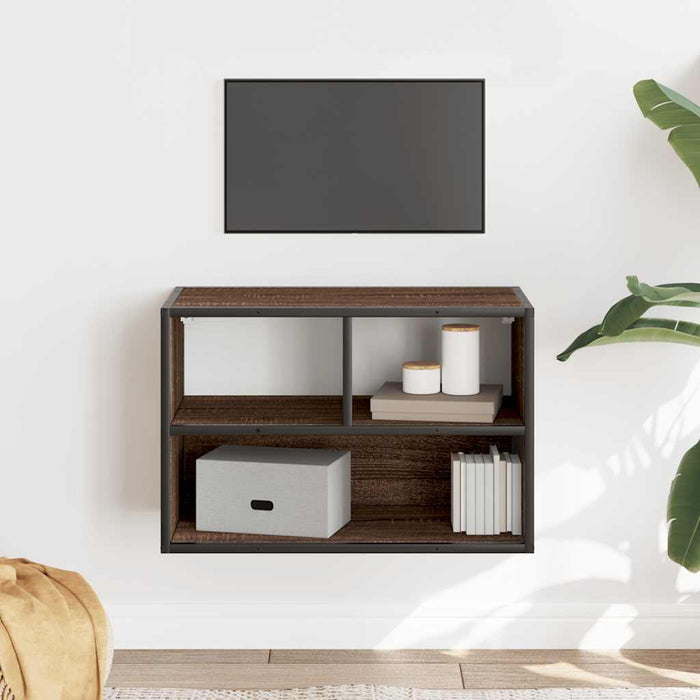 Dulap TV, stejar maro, 60x31x39,5 cm, lemn prelucrat și metal - WALTI WALTI