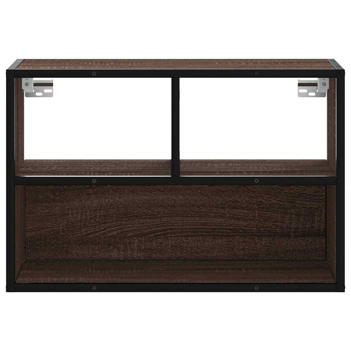 Dulap TV, stejar maro, 60x31x39,5 cm, lemn prelucrat și metal - WALTI WALTI