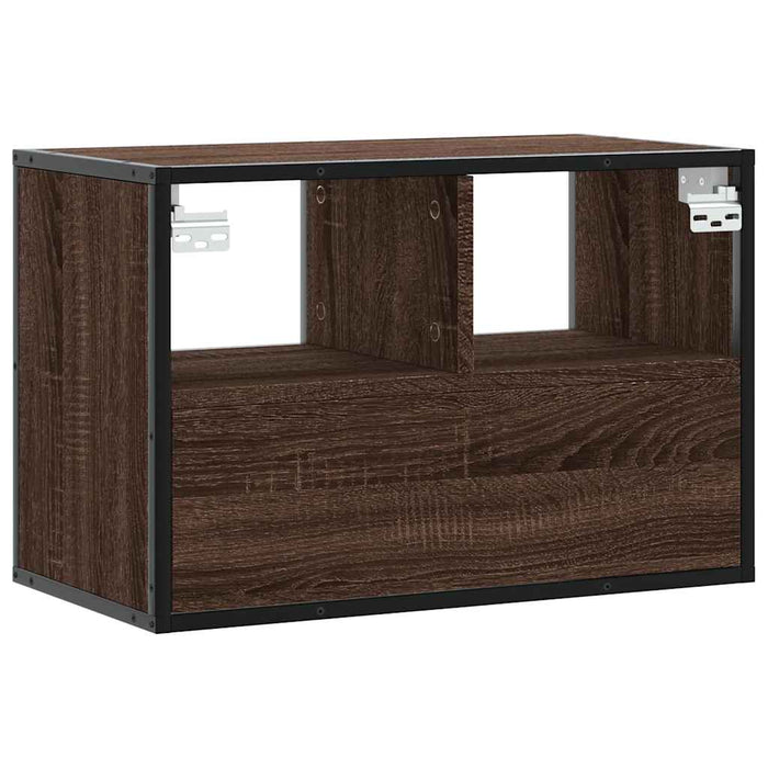 Dulap TV, stejar maro, 60x31x39,5 cm, lemn prelucrat și metal - WALTI WALTI