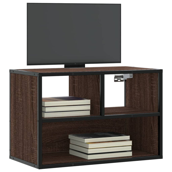 Dulap TV, stejar maro, 60x31x39,5 cm, lemn prelucrat și metal - WALTI WALTI