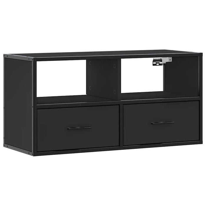 Dulap TV, negru, 80x31x39,5 cm, lemn prelucrat și metal - WALTI WALTI