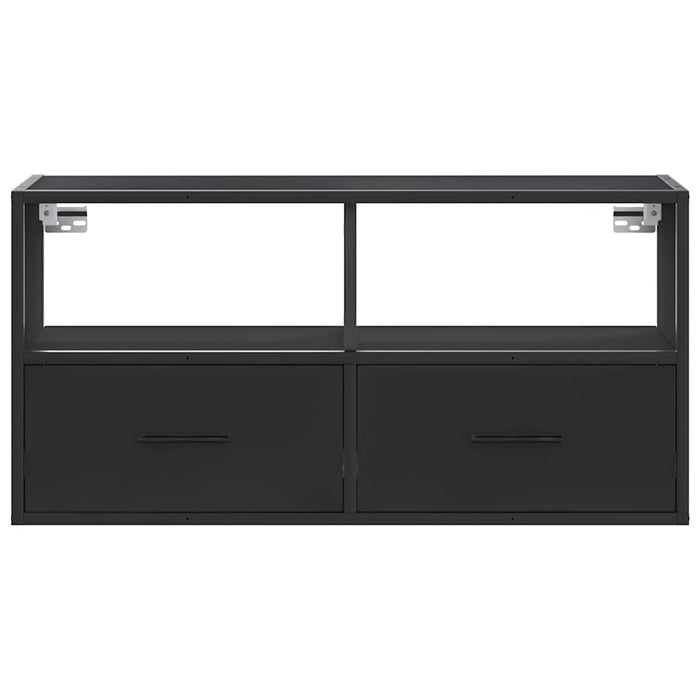Dulap TV, negru, 80x31x39,5 cm, lemn prelucrat și metal - WALTI WALTI
