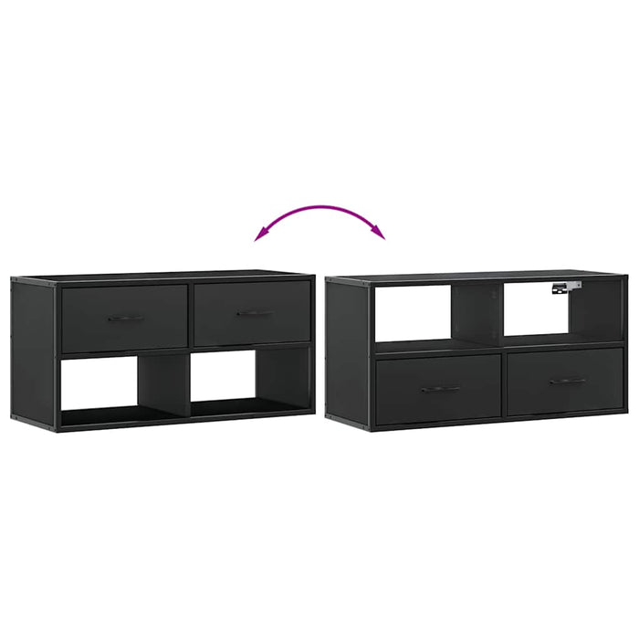 Dulap TV, negru, 80x31x39,5 cm, lemn prelucrat și metal - WALTI WALTI
