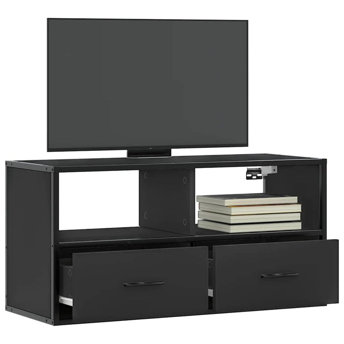 Dulap TV, negru, 80x31x39,5 cm, lemn prelucrat și metal - WALTI WALTI