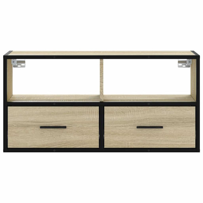 Dulap TV, stejar sonoma, 80x31x39,5 cm, lemn prelucrat și metal - WALTI WALTI