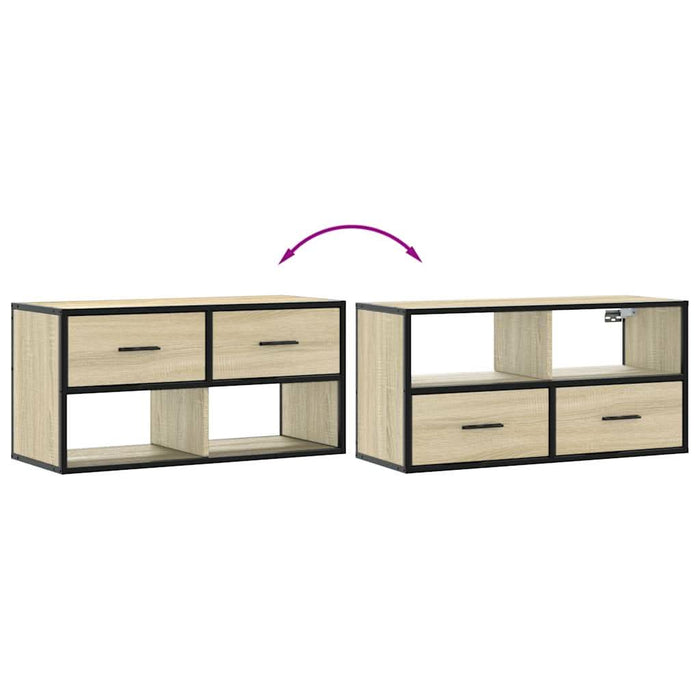 Dulap TV, stejar sonoma, 80x31x39,5 cm, lemn prelucrat și metal - WALTI WALTI