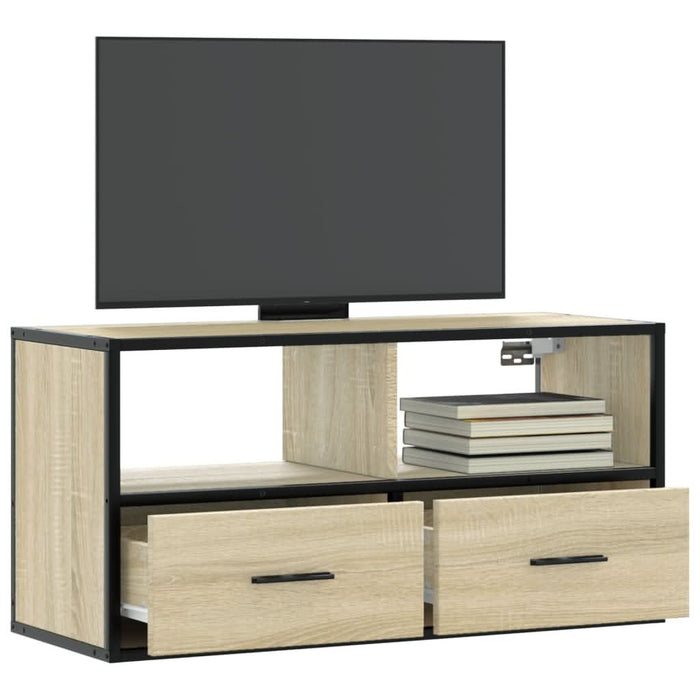 Dulap TV, stejar sonoma, 80x31x39,5 cm, lemn prelucrat și metal - WALTI WALTI