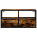 Dulap TV stejar fumuriu, 80x31x39,5 cm, lemn prelucrat și metal - WALTI WALTI