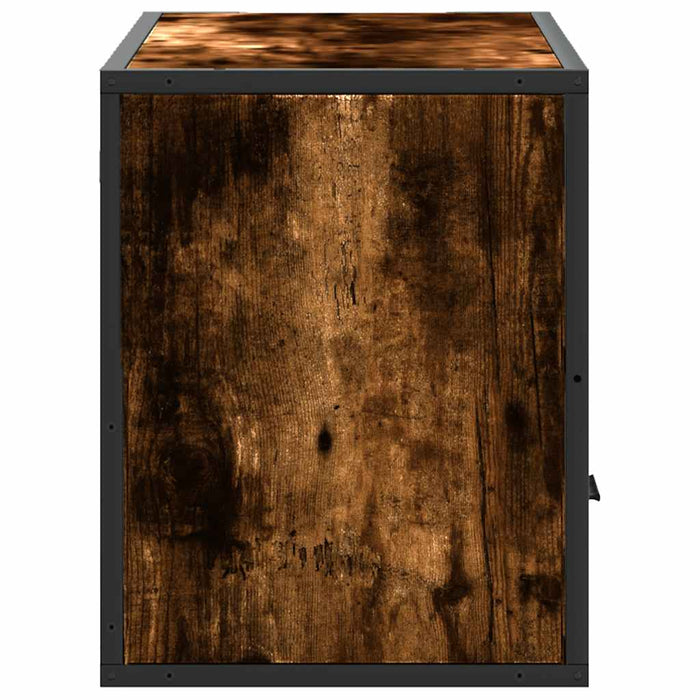 Dulap TV stejar fumuriu, 80x31x39,5 cm, lemn prelucrat și metal - WALTI WALTI