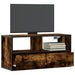 Dulap TV stejar fumuriu, 80x31x39,5 cm, lemn prelucrat și metal - WALTI WALTI