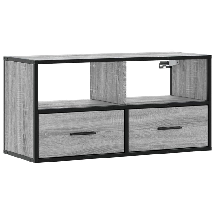 Dulap TV, gri sonoma, 80x31x39,5 cm, lemn prelucrat și metal WALTI