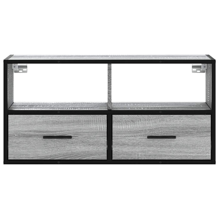 Dulap TV, gri sonoma, 80x31x39,5 cm, lemn prelucrat și metal WALTI