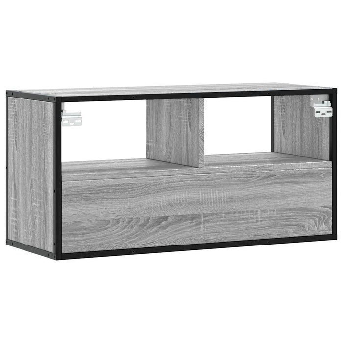 Dulap TV, gri sonoma, 80x31x39,5 cm, lemn prelucrat și metal WALTI