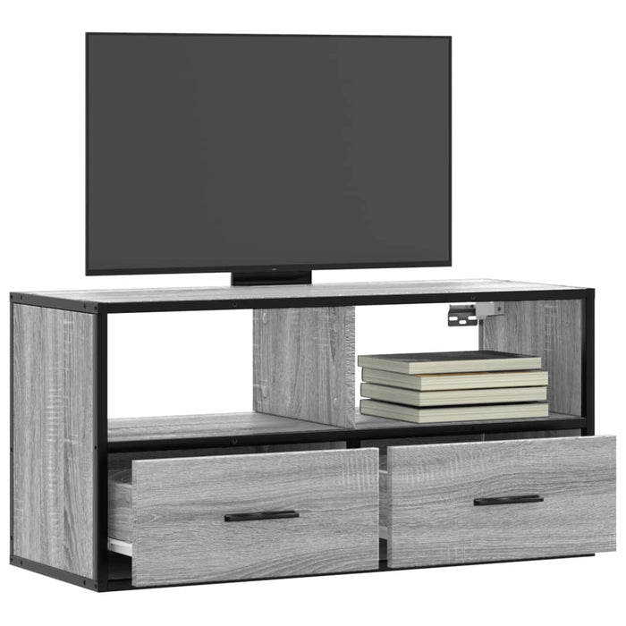 Dulap TV, gri sonoma, 80x31x39,5 cm, lemn prelucrat și metal WALTI