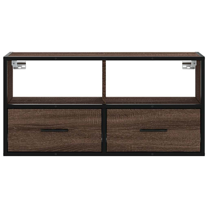 Dulap TV, stejar maro, 80x31x39,5 cm, lemn prelucrat și metal - WALTI WALTI
