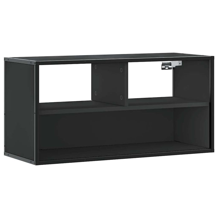 Dulap TV, negru, 80x31x39,5 cm, lemn prelucrat și metal - WALTI WALTI