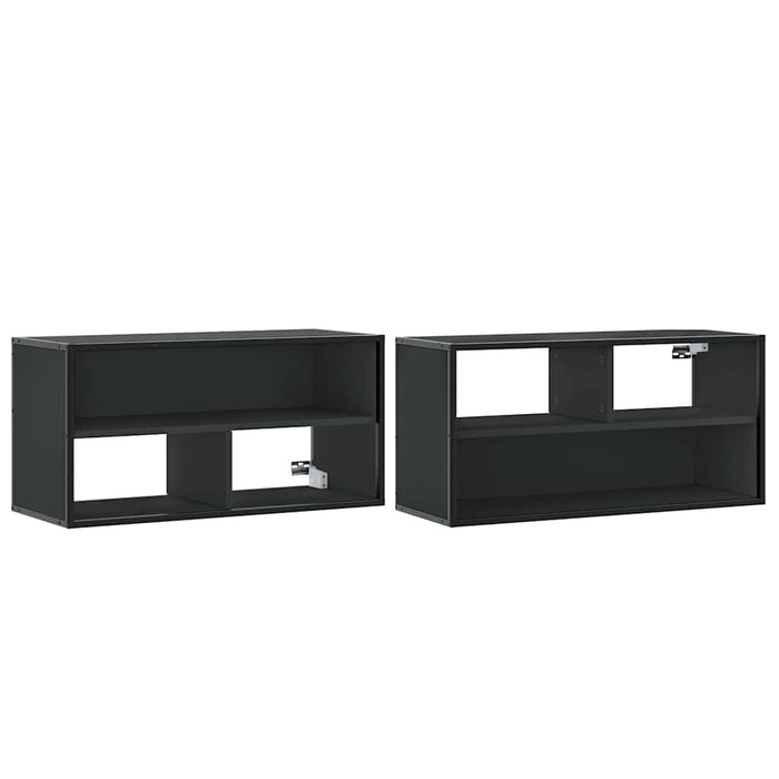 Dulap TV, negru, 80x31x39,5 cm, lemn prelucrat și metal - WALTI WALTI