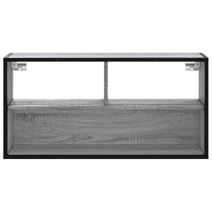 Dulap TV, gri sonoma, 80x31x39,5 cm, lemn prelucrat și metal - WALTI WALTI