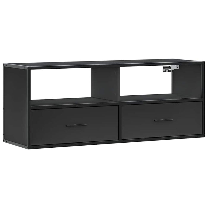 Dulap TV, negru, 100x31x39,5 cm, lemn prelucrat și metal - WALTI WALTI