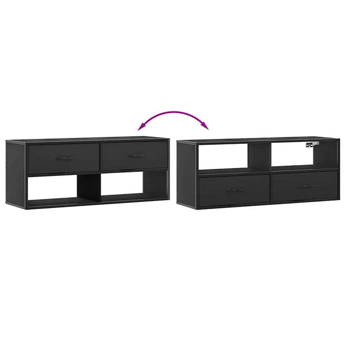 Dulap TV, negru, 100x31x39,5 cm, lemn prelucrat și metal - WALTI WALTI