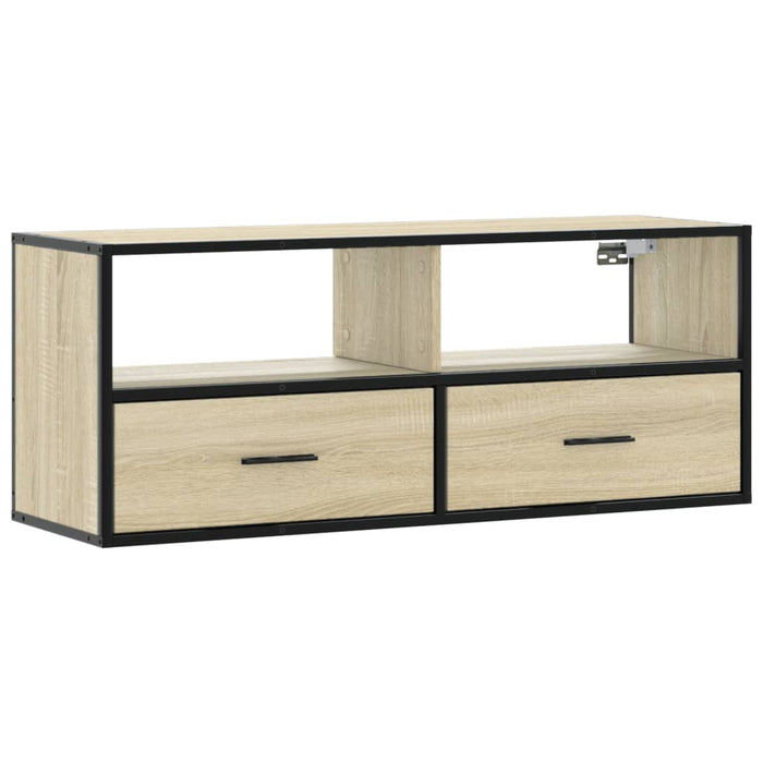 Dulap TV stejar sonoma, 100x31x39,5 cm, lemn prelucrat și metal - WALTI WALTI