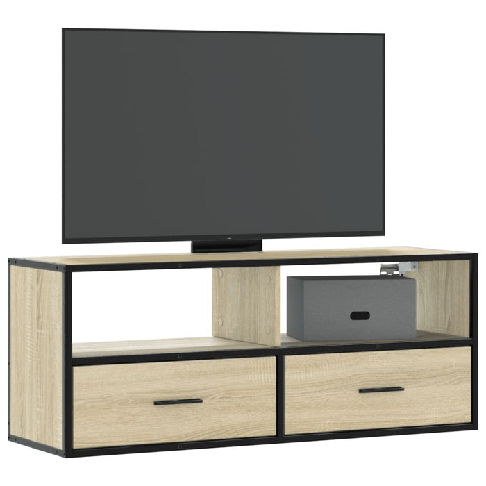 Dulap TV stejar sonoma, 100x31x39,5 cm, lemn prelucrat și metal - WALTI WALTI