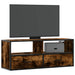 Dulap TV stejar fumuriu 100x31x39,5 cm, lemn prelucrat și metal - WALTI WALTI