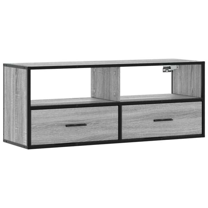 Dulap TV, gri sonoma, 100x31x39,5 cm, lemn prelucrat și metal WALTI