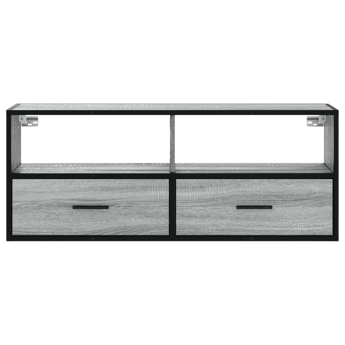 Dulap TV, gri sonoma, 100x31x39,5 cm, lemn prelucrat și metal WALTI